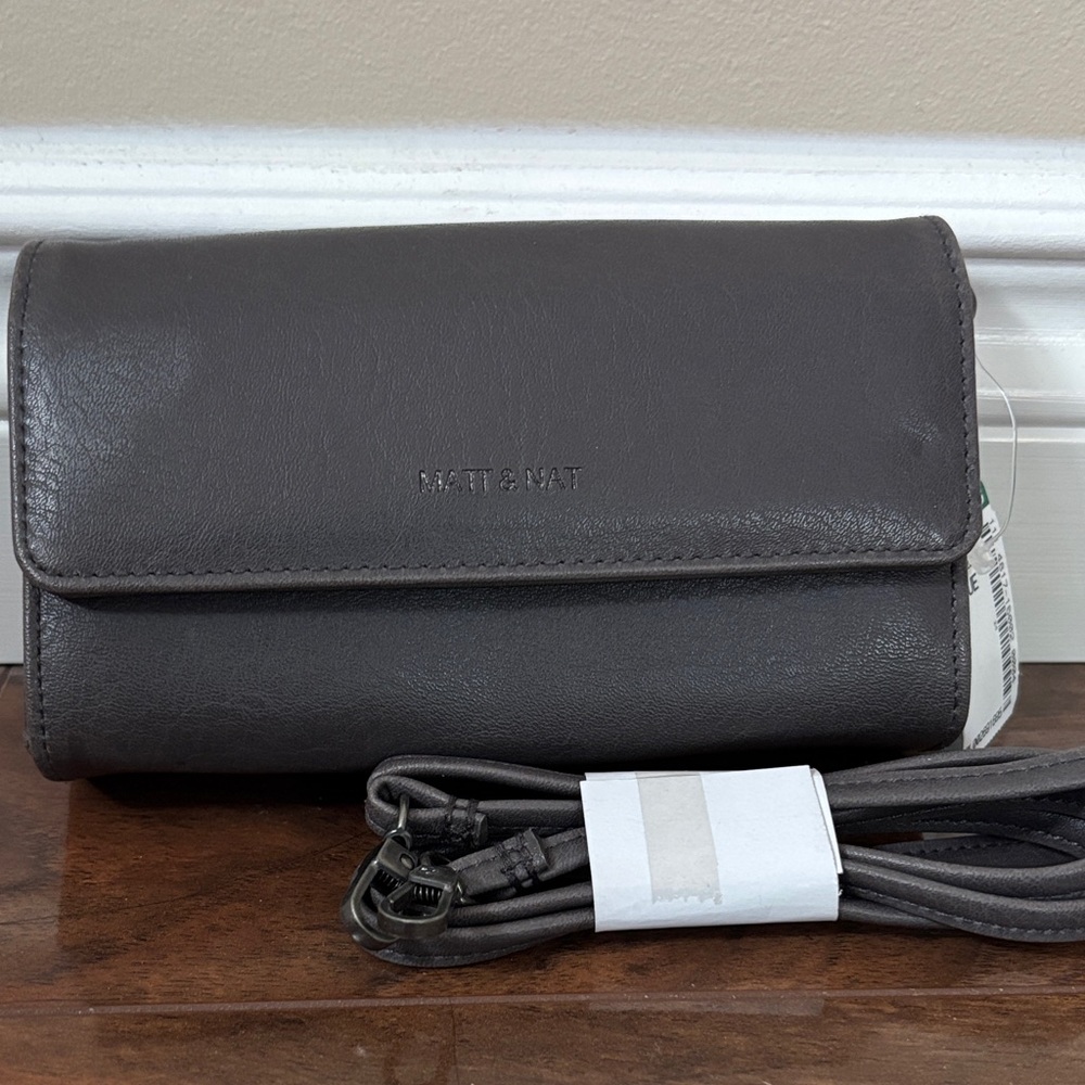 Matt & Nat Mini crossbody Purse in dark grey